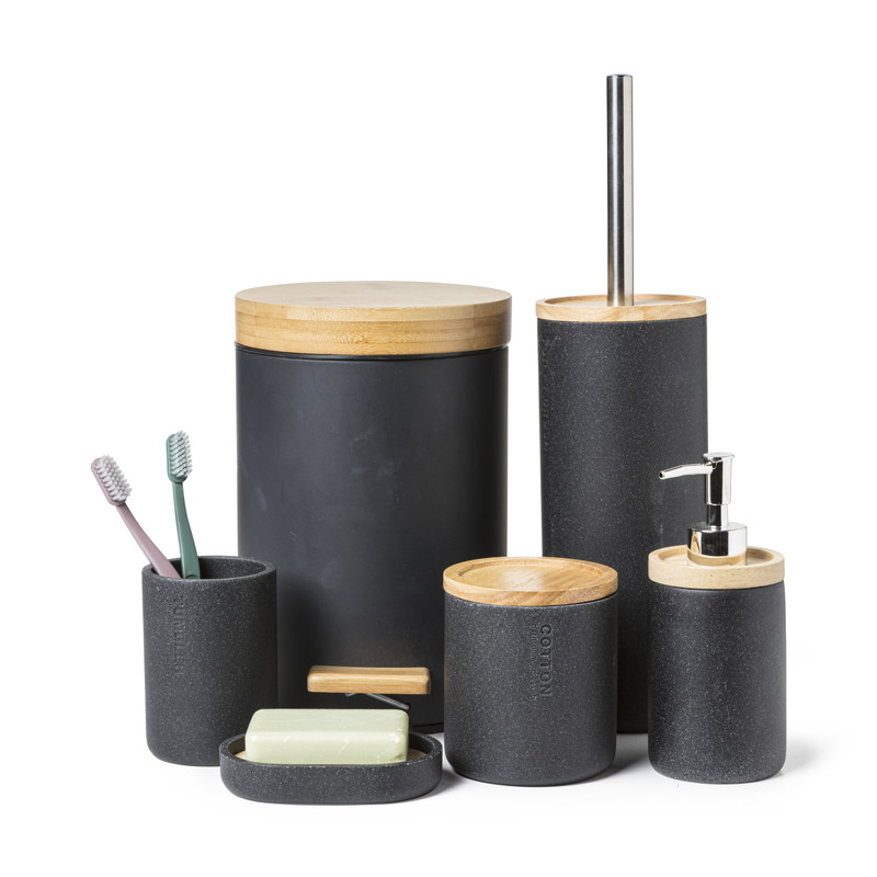 Badkamer beker Nature - antraciet - &Oslash;8x11.5 cm