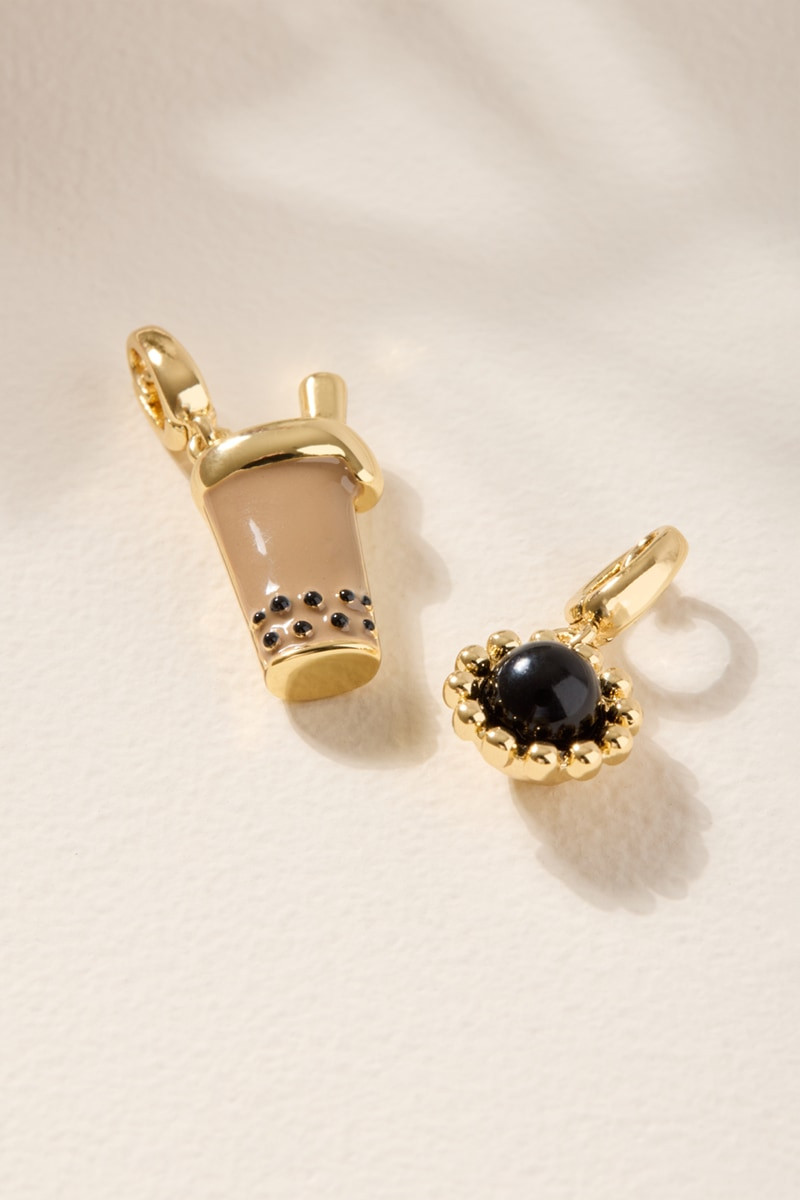 Boba Tea Charm Set Gold