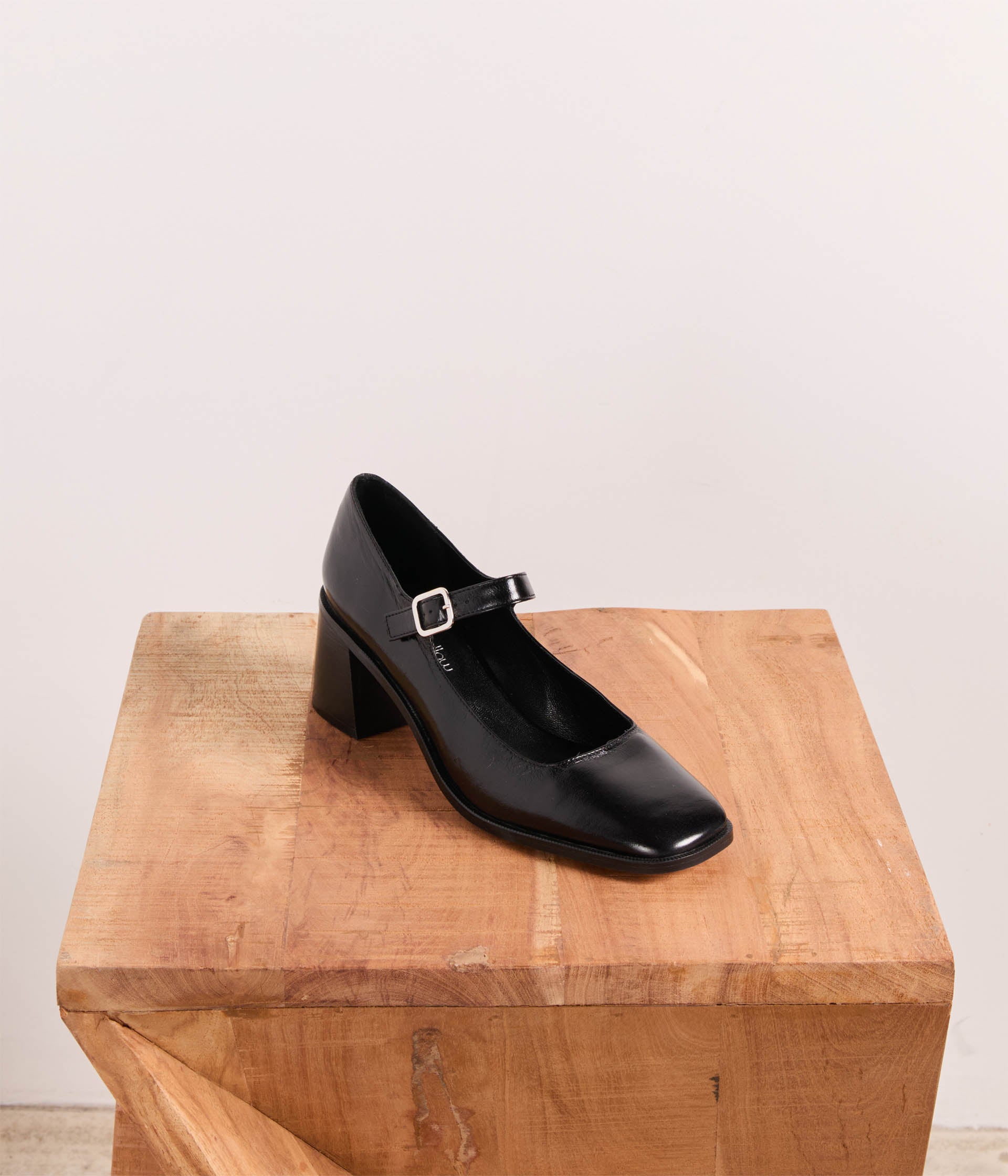 Babies cuir noir Rebecca