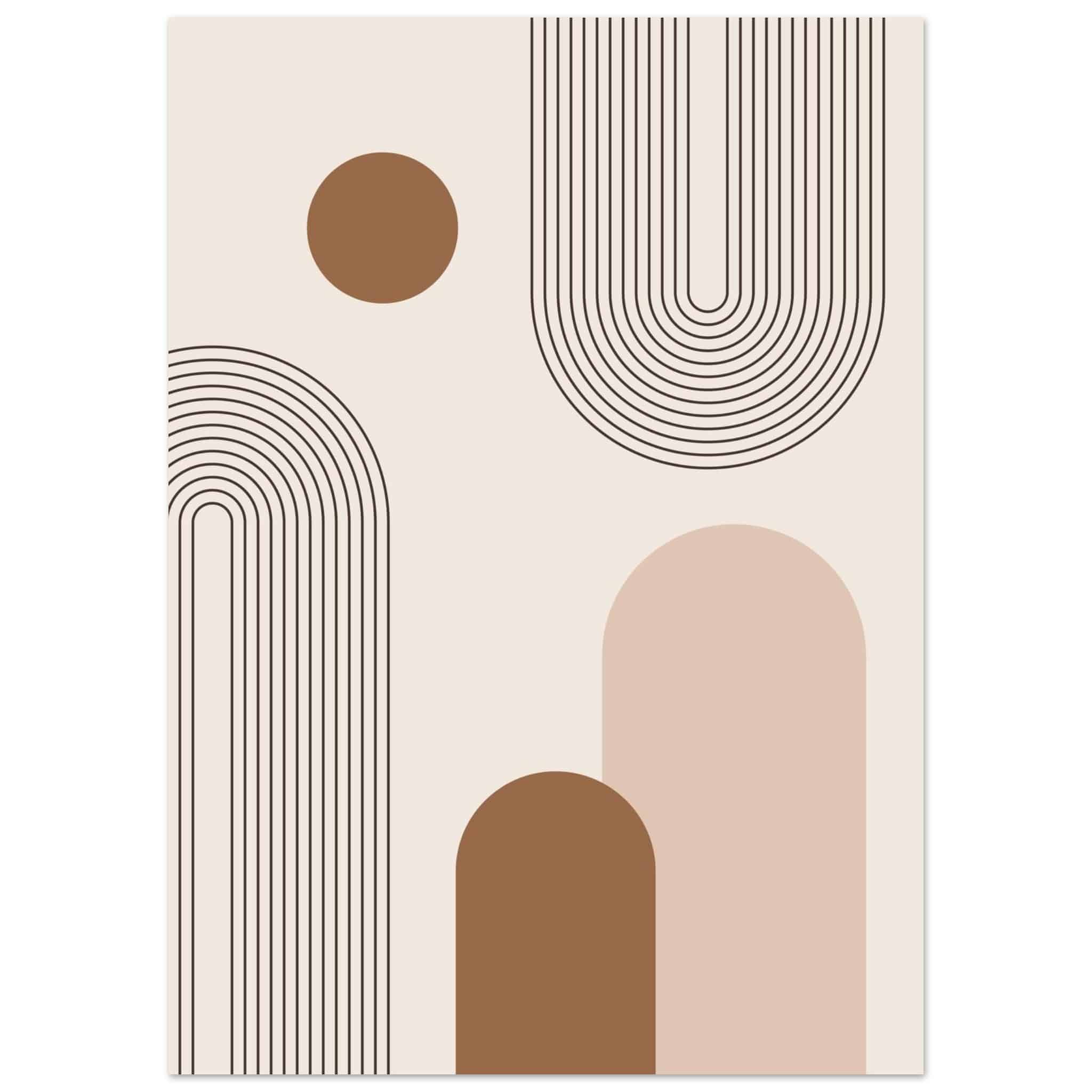 Artfulprints Poster Boho – Subtle geometry  - 50x70 cm - Grijs
