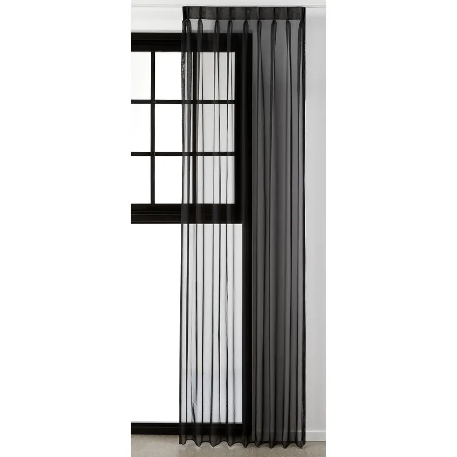 Kwantum Vouwgordijnen | Vitrages | Vitrage Violet  Zwart