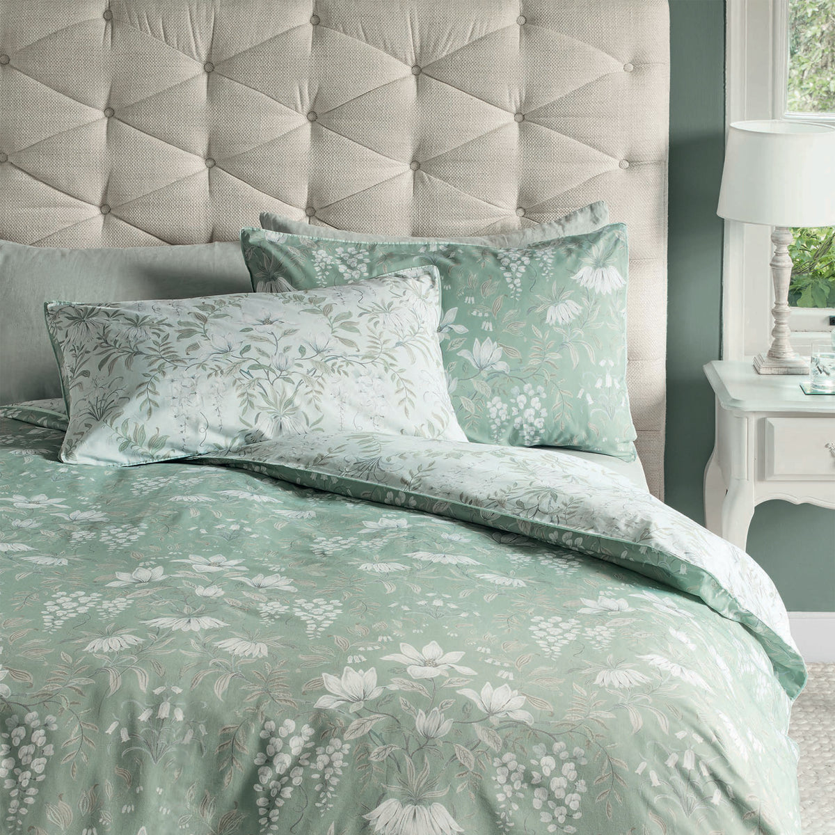 Laura Ashley Dekbedovertrek tweepersoons Parterre Sage 200cm x 200cm