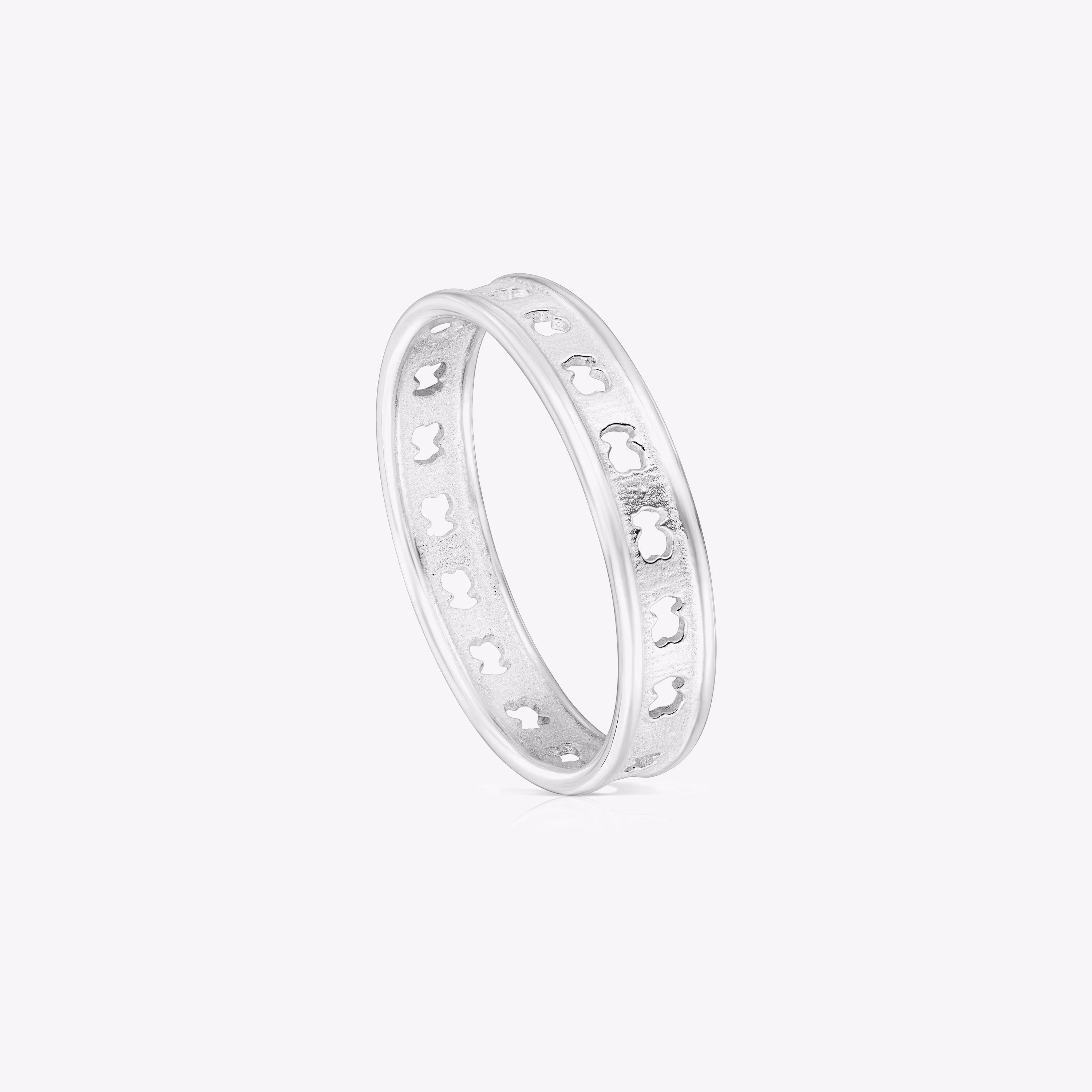 Anillo de plata con siluetas de oso TOUS Bear Row