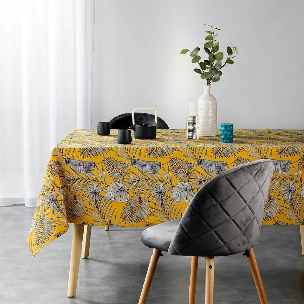 PUEBLA - Nappe rectangulaire polycoton moutarde 140x240cm