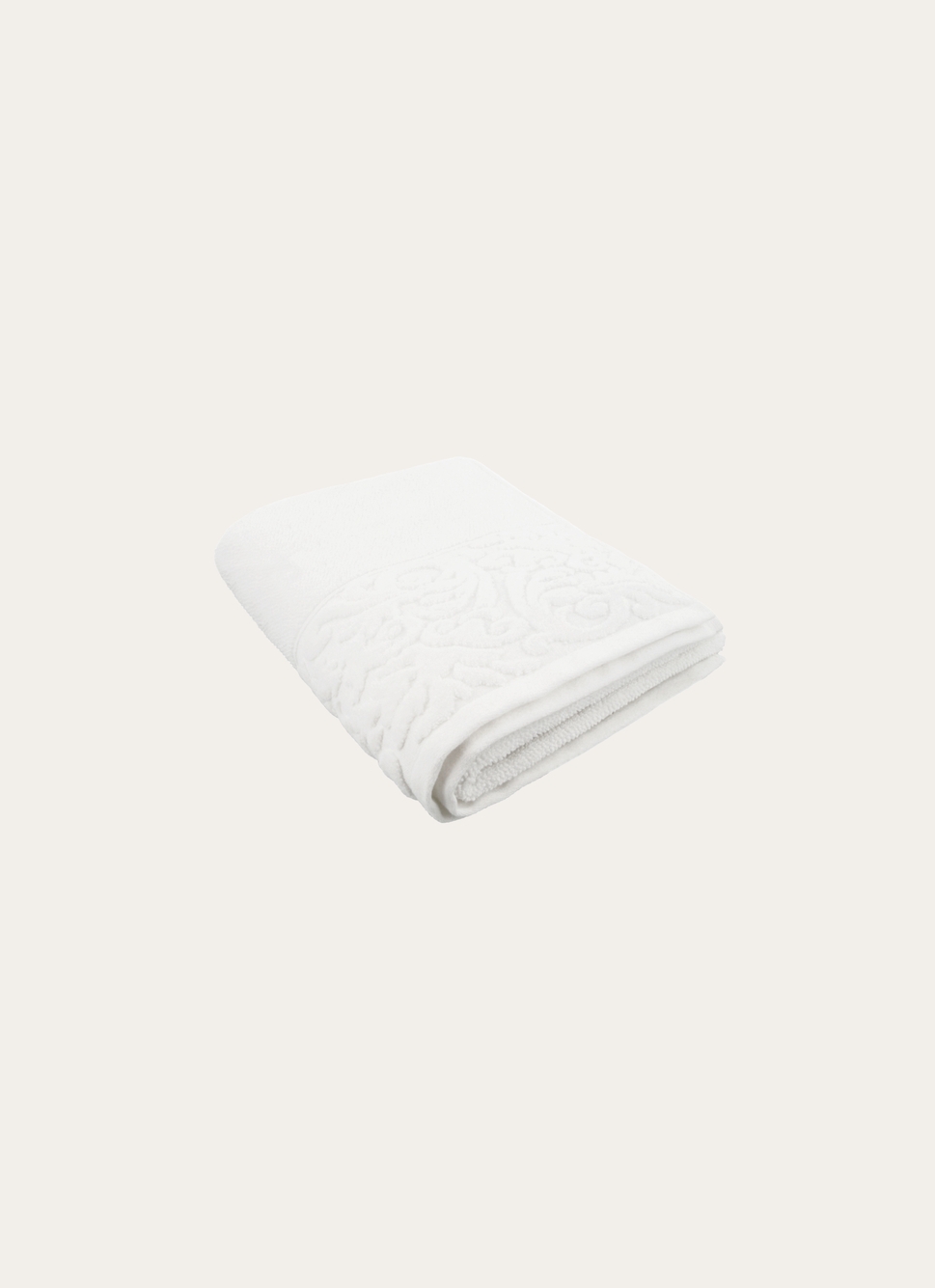 DRAP DE BAIN EN COTON LITEAU CISELÉ BLANC