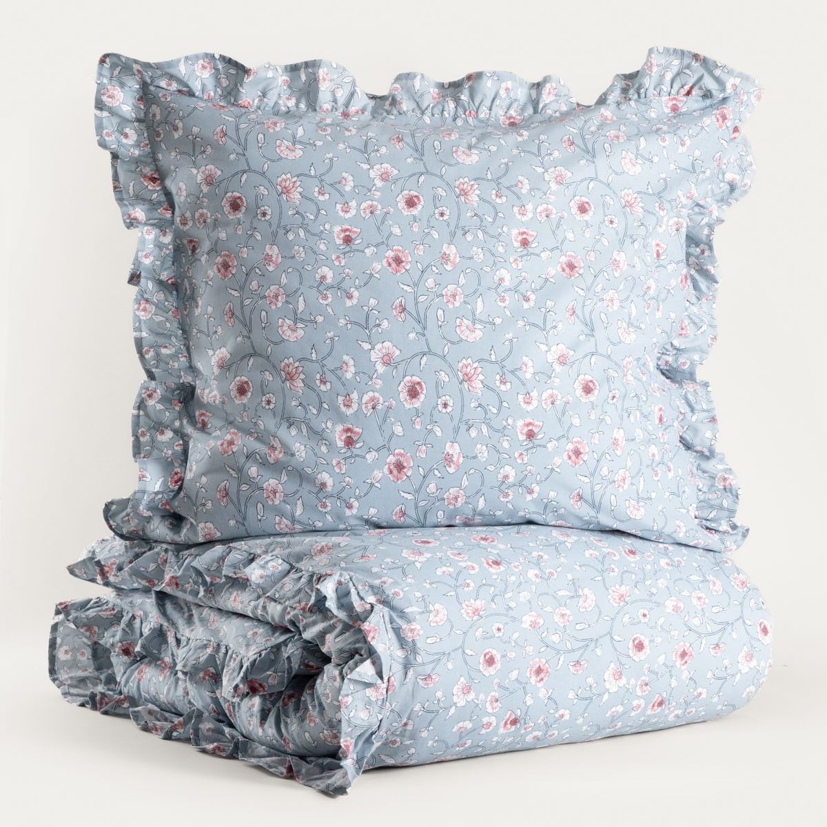 Pościel JULIA bawełniana z falbanką 220x200   2*70x80 cm