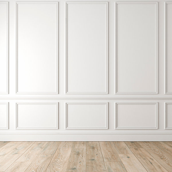 Lot de 10 Cimaises Classiques Prépeint Blanc MDF, L.2,44 m x l.5,8 cm x Ep.18 mm