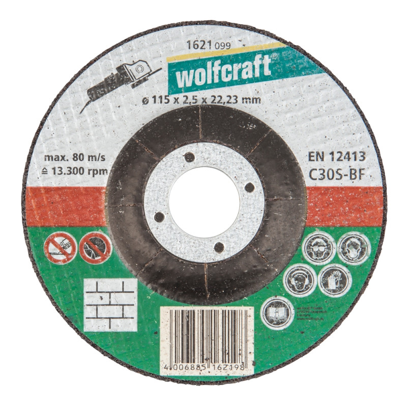 Disque à tronçonner la pierre avec moyeu déporté Ø 115 x 2,5 mm WOLFCRAFT
