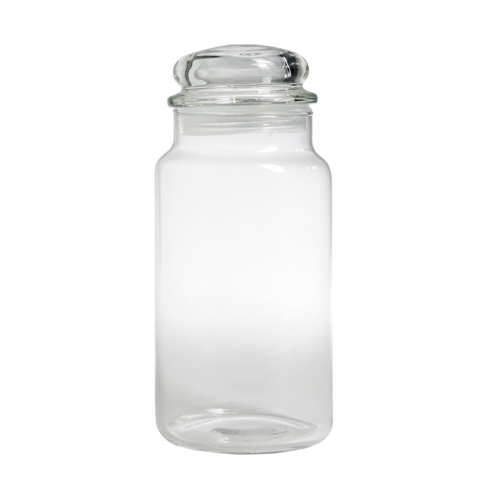 Bocal en verre transparent 1.2L couvercle hermétique H22cm