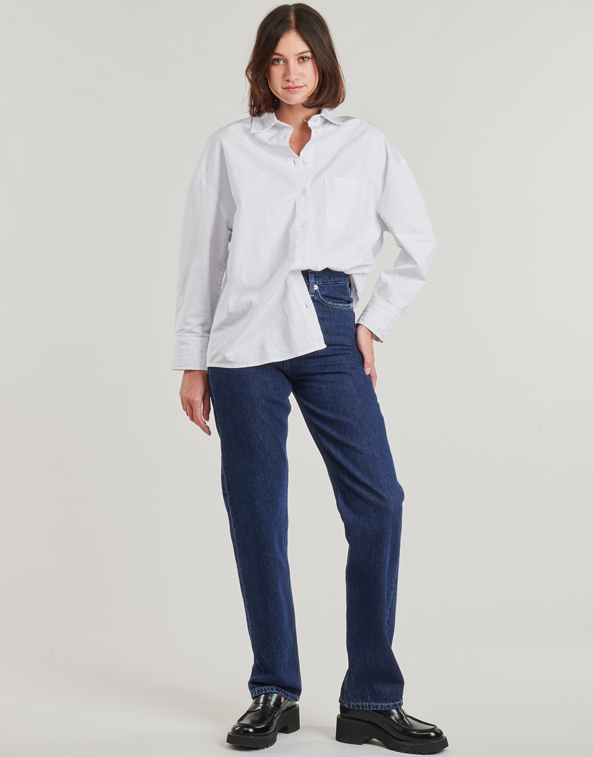 Calvin Klein Jeans - HIGH RISE STRAIGHT - Marine