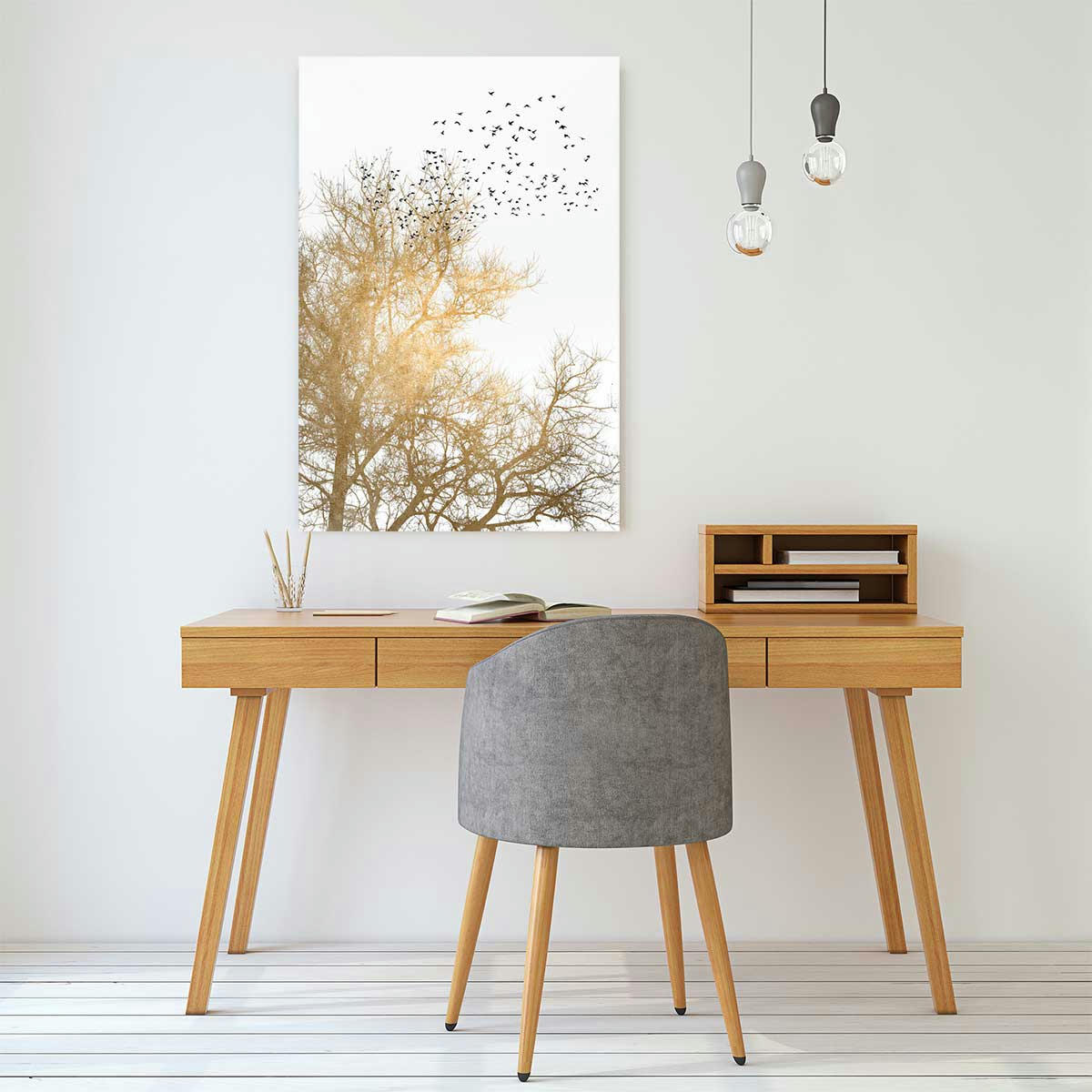 - Tableau dessin Ciel d'or imprimé sur toile 60x90cm