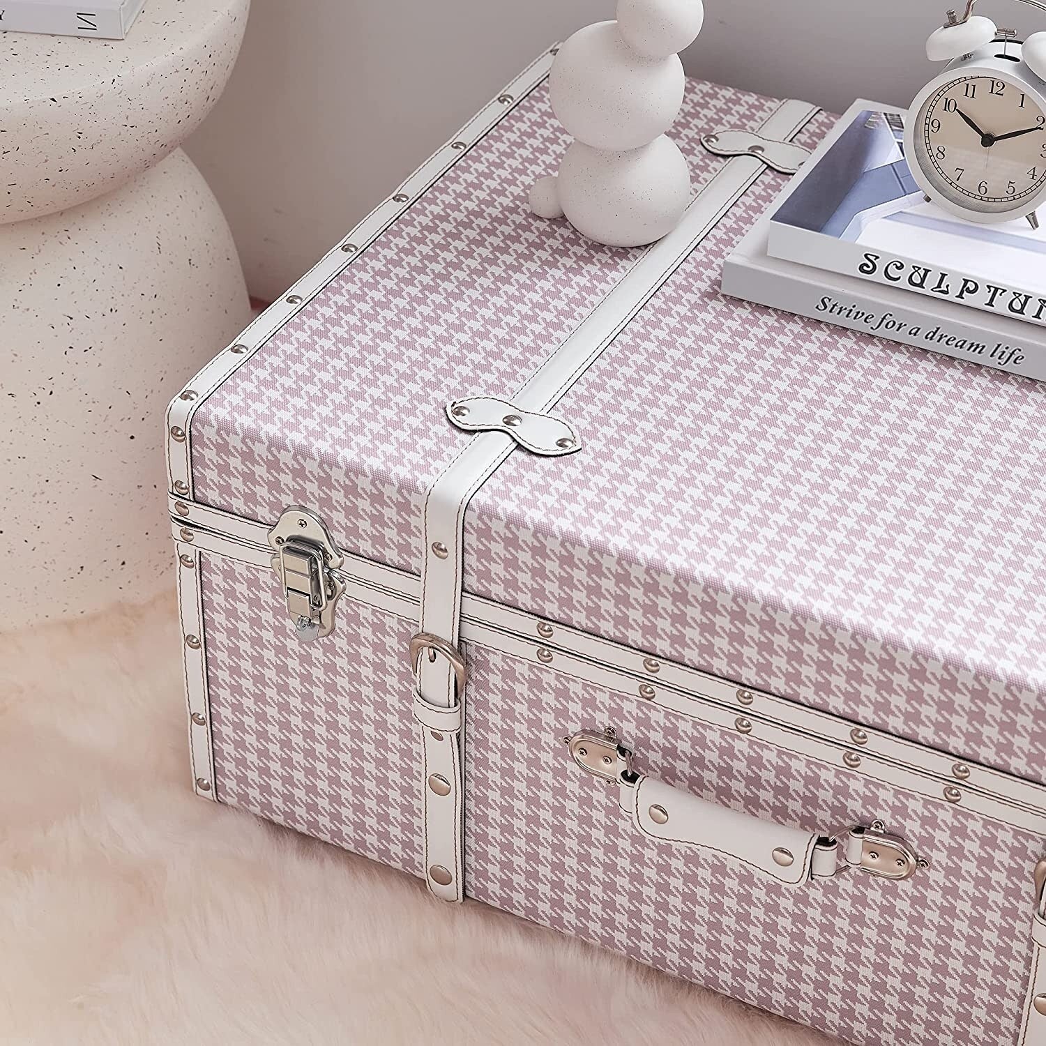 Texture® Brand Trunk - Houndstooth by DormCo - 29L x 20W x 14H