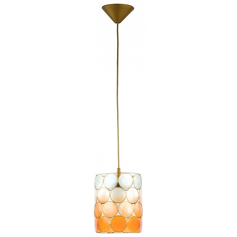 Lampa wisząca mosiężno-biała-pomarańczowa CIRCOLO 1xE27x15W Alfa