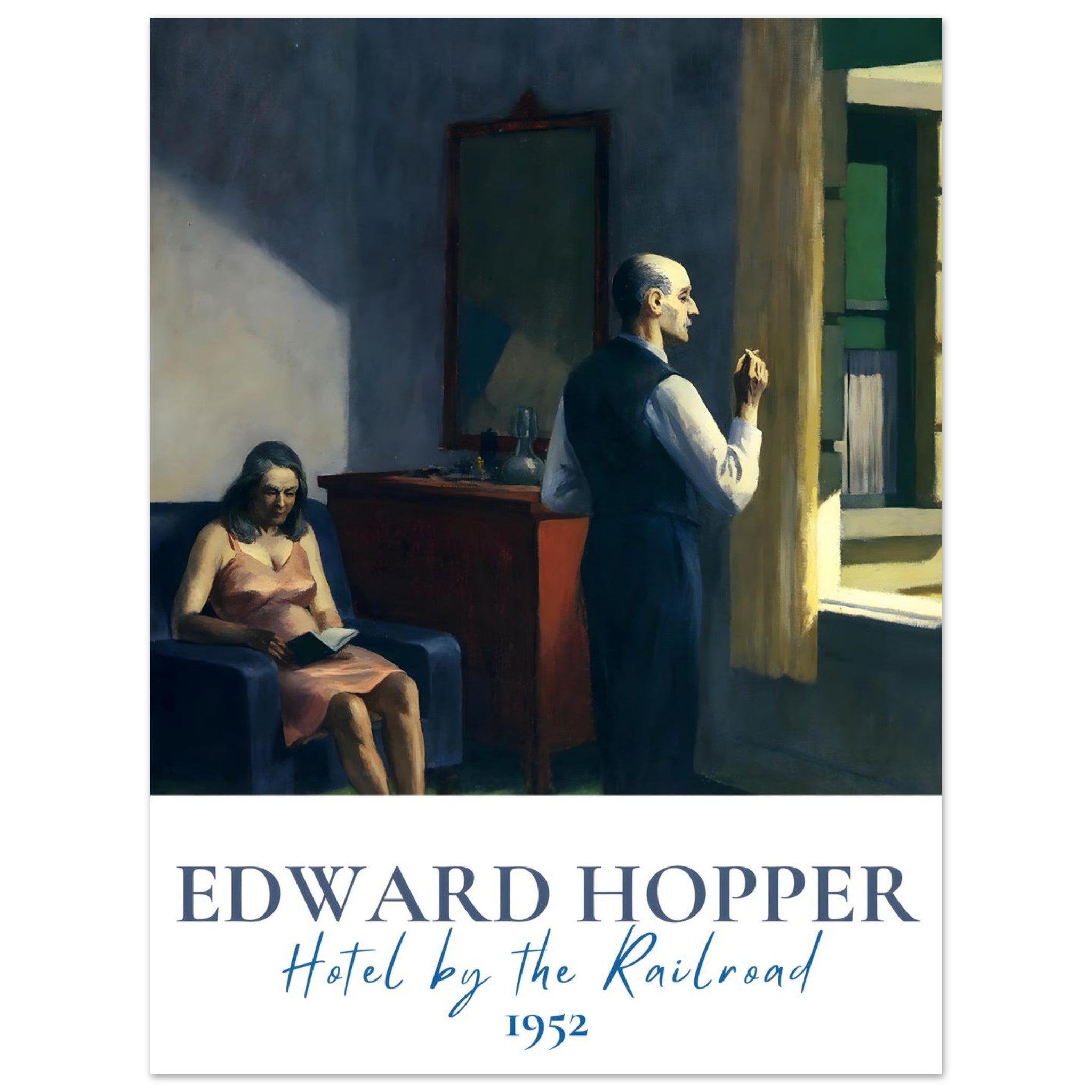 Artfulprints Poster Edward Hopper - Hotel by the railroad  - 30x40 cm - Meerkleurig