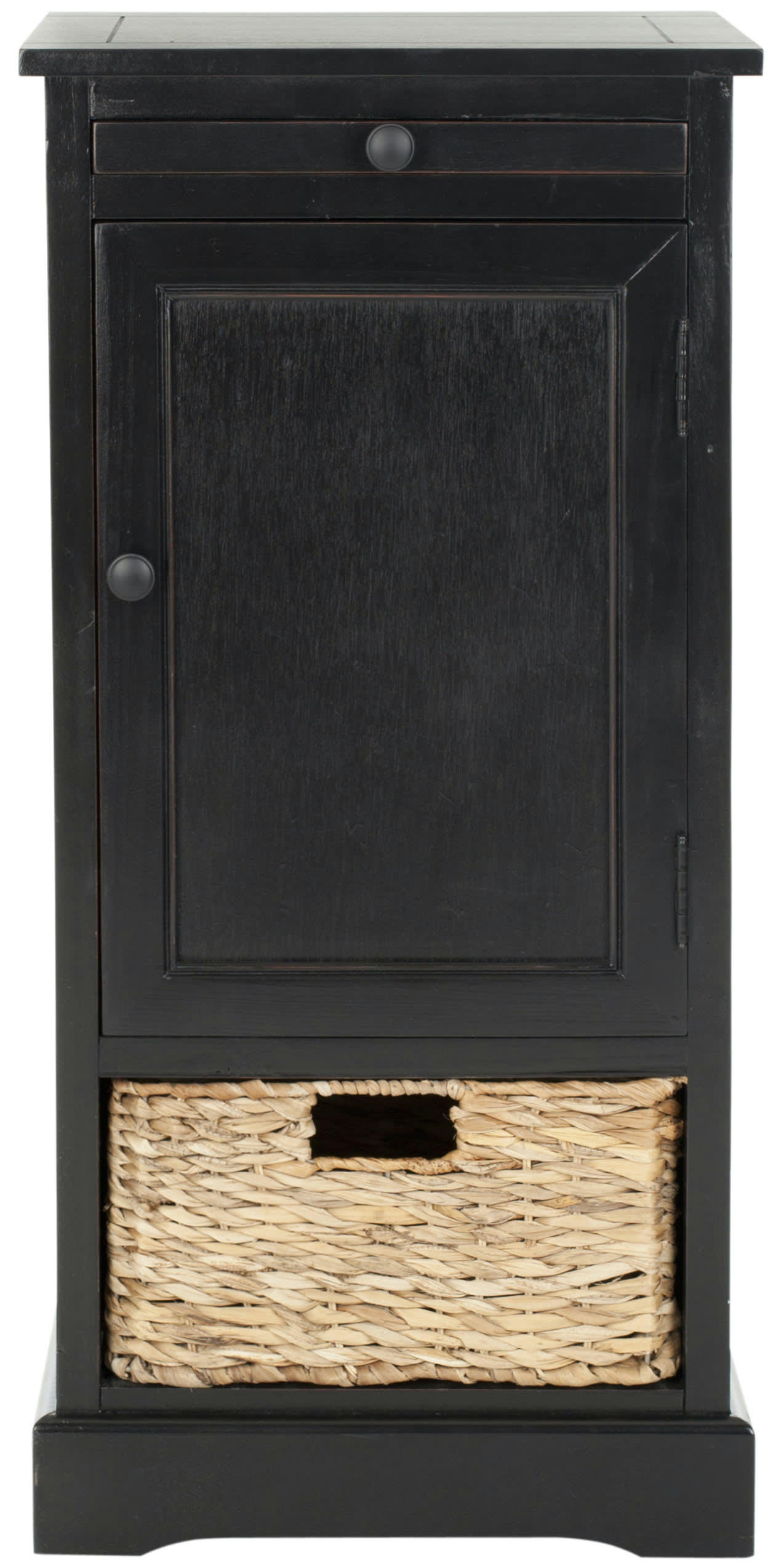 BERNEICE - Meubles de rangement Bois de pin en Noir, 35 X 40 X 85 cm