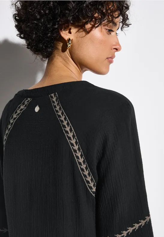 Tunika-Kleid mit Stickerei