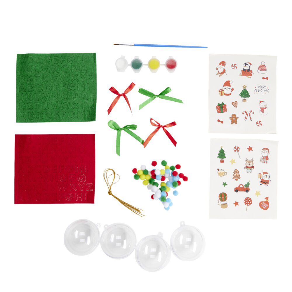 Kit création boule de No&euml;l 4 pièces