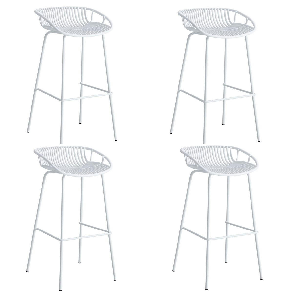 PALMA - 4 Tabourets de bar blanc