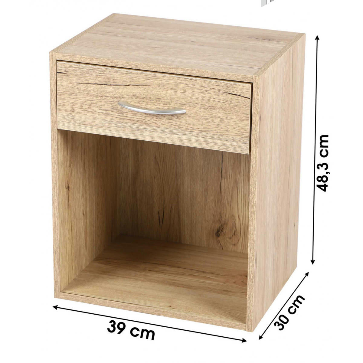 BOIS - Table de chevet 1 tiroir + 1 casier bois