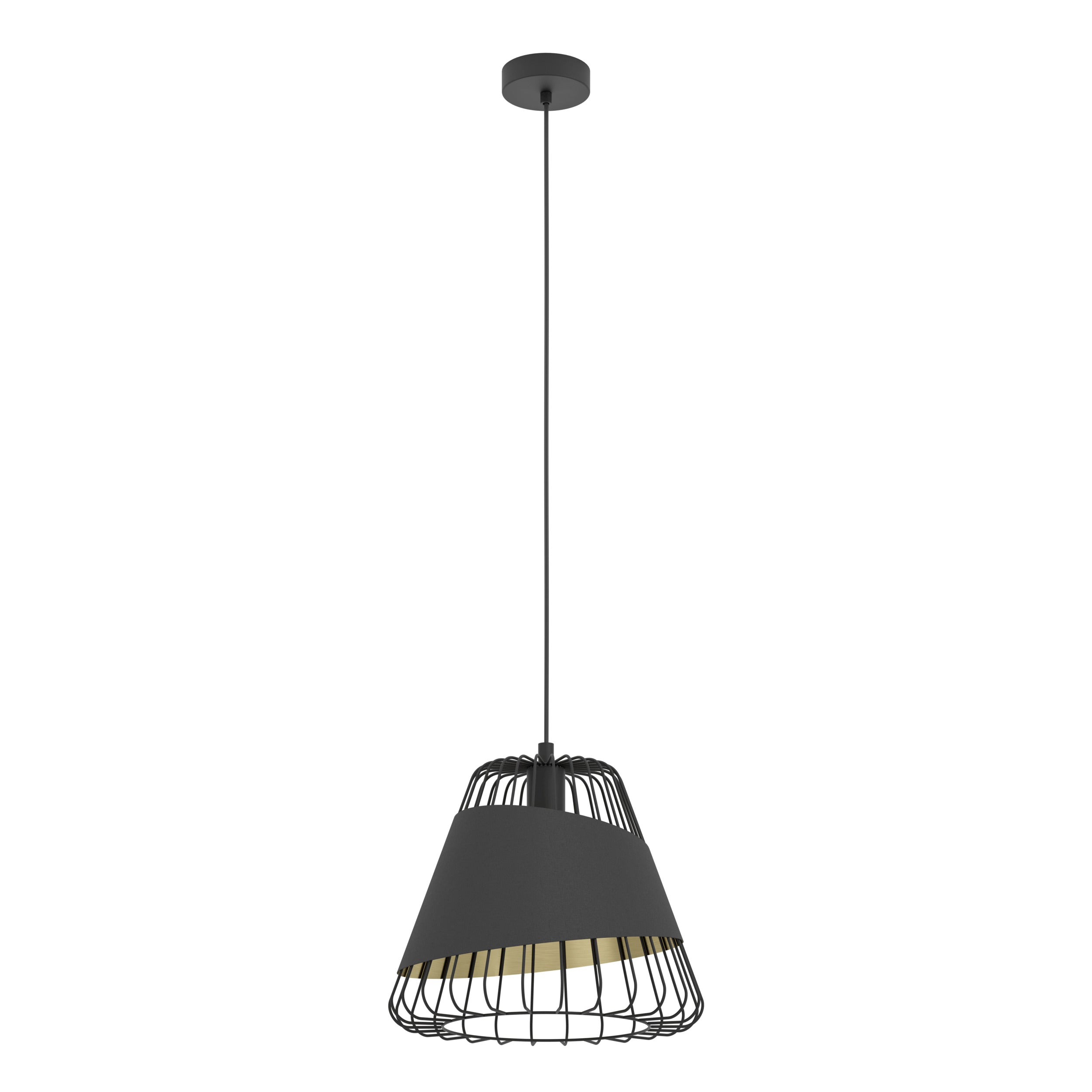 EGLO hanglamp Austell - e27 - ø 36 cm - zwart/goud