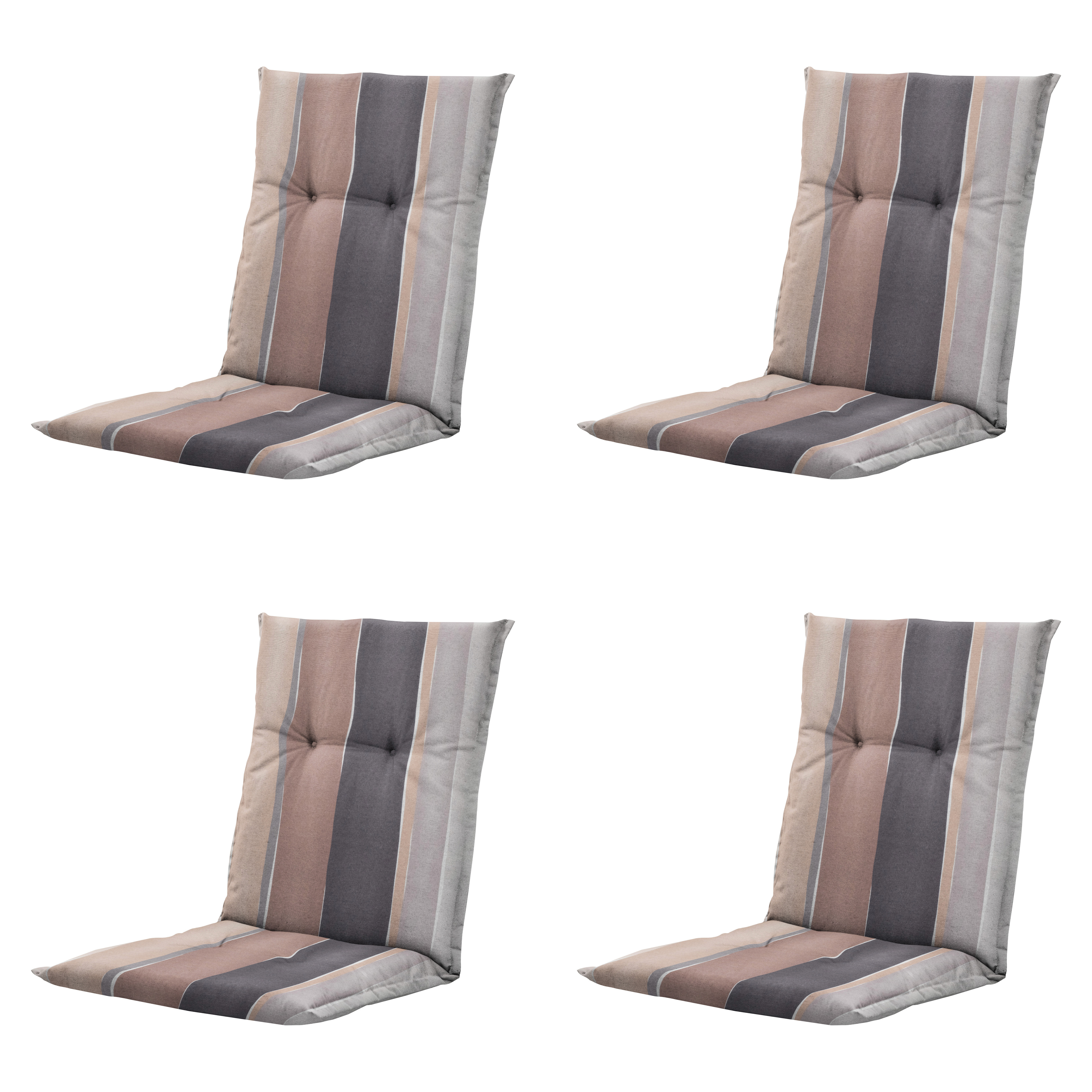 Madison tuinstoelkussen lage rug Nox - mulitkleur - 105x50x6cm - set van 4