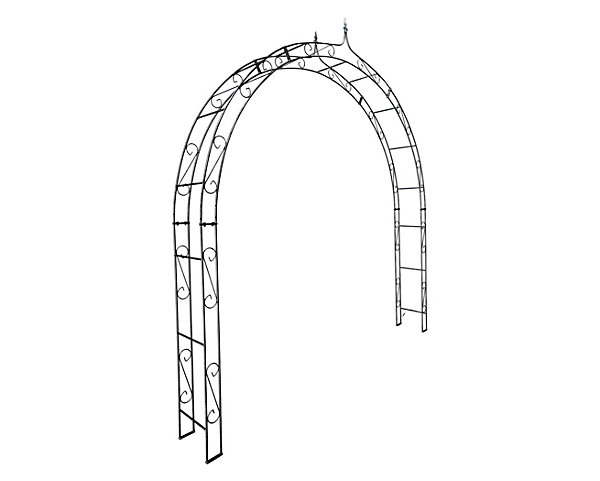 Arche de jardin ALEX sommet pointu - 220 cm revêtement en poudre noir