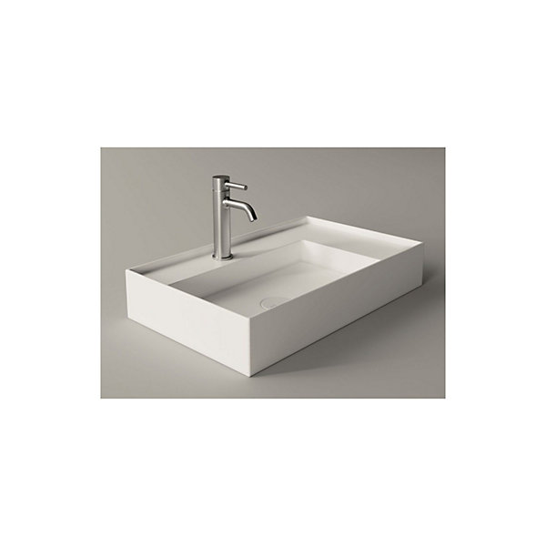 Lavabo, vasque à poser Hide Rectangle 65x40cm Bleu brillant Sans Bonde Sans Siphon