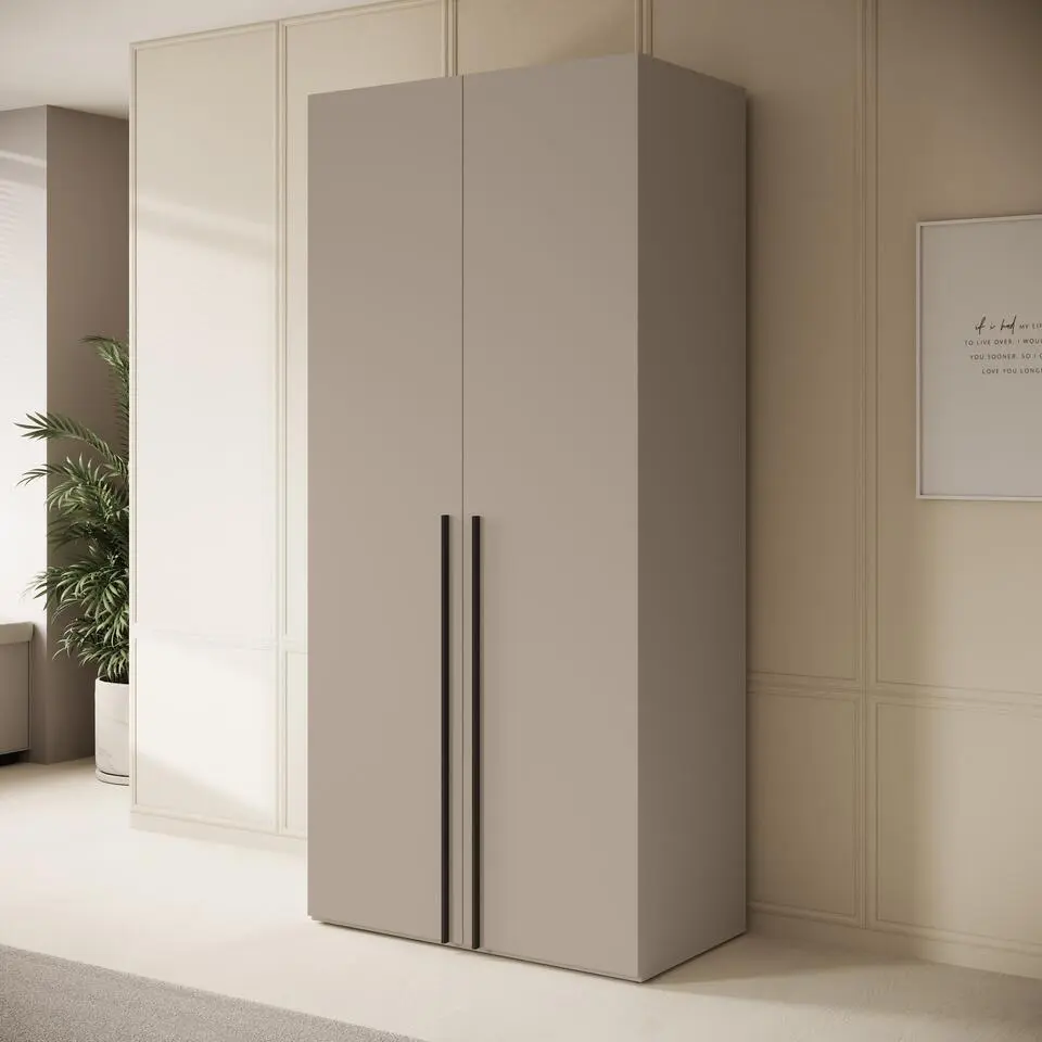 Meubella - Whenua - Kledingkast met 2 deuren - Beige - 100x55x216 cm