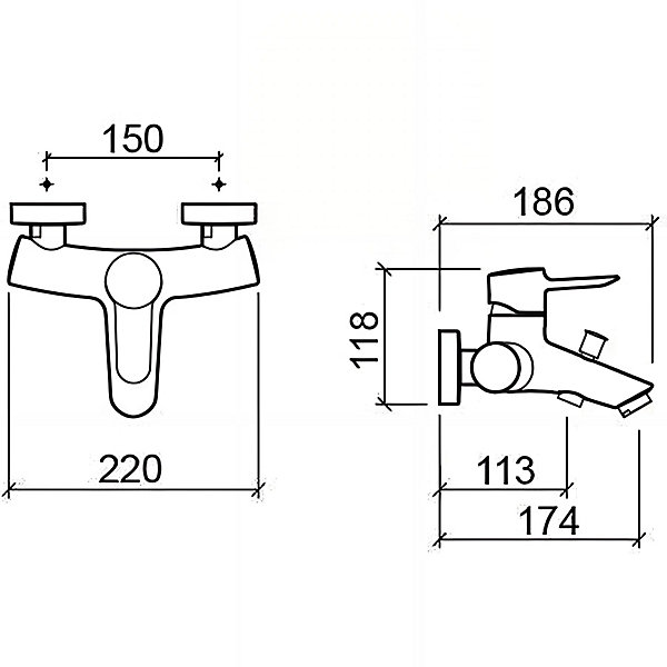 Pack mitigeur baignoire mural SANINDUSA Torus chromé mitigeur livré avec douchette Oméga support et flexible 1,70m