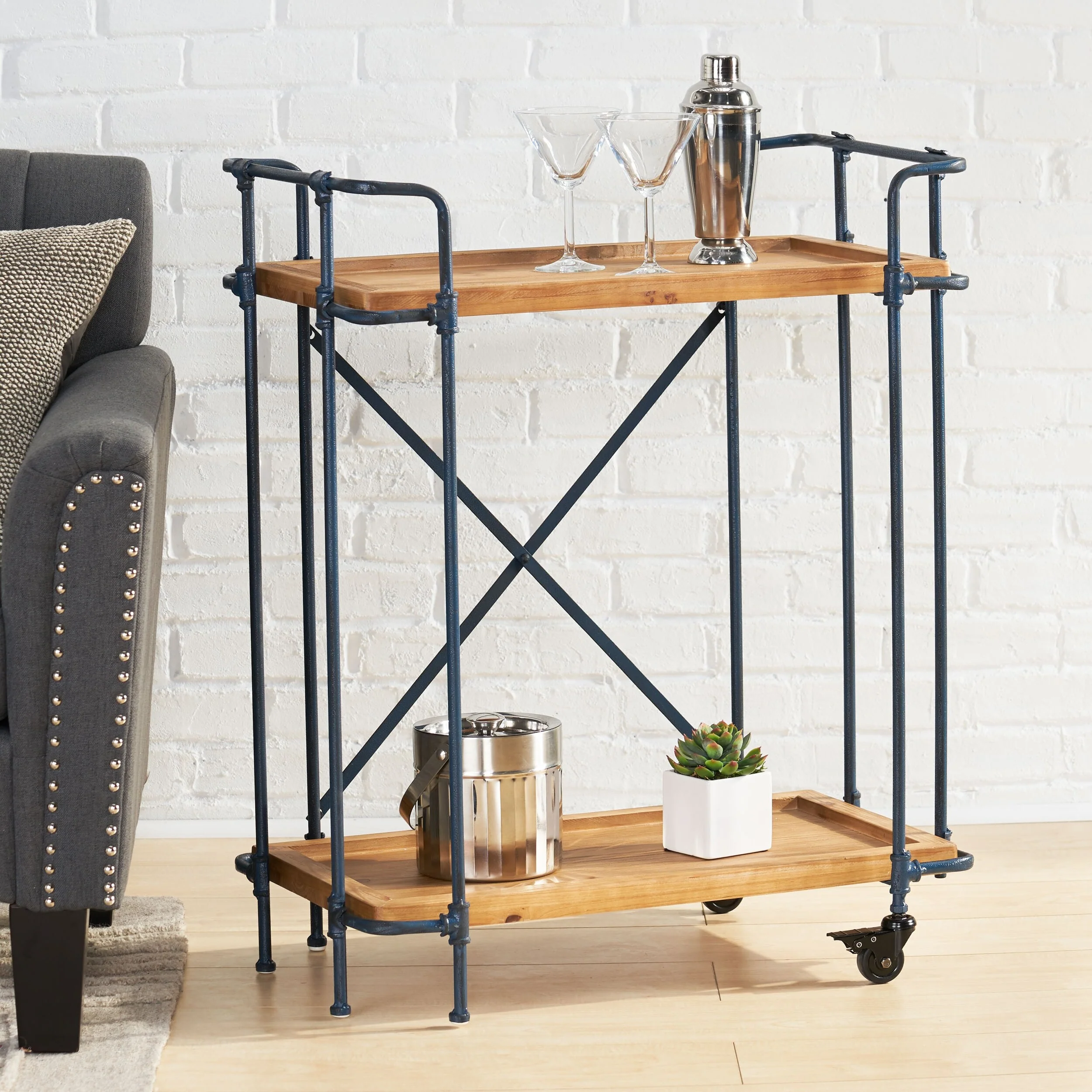 Eden Plummers Pipe Bar Cart(no include stool)