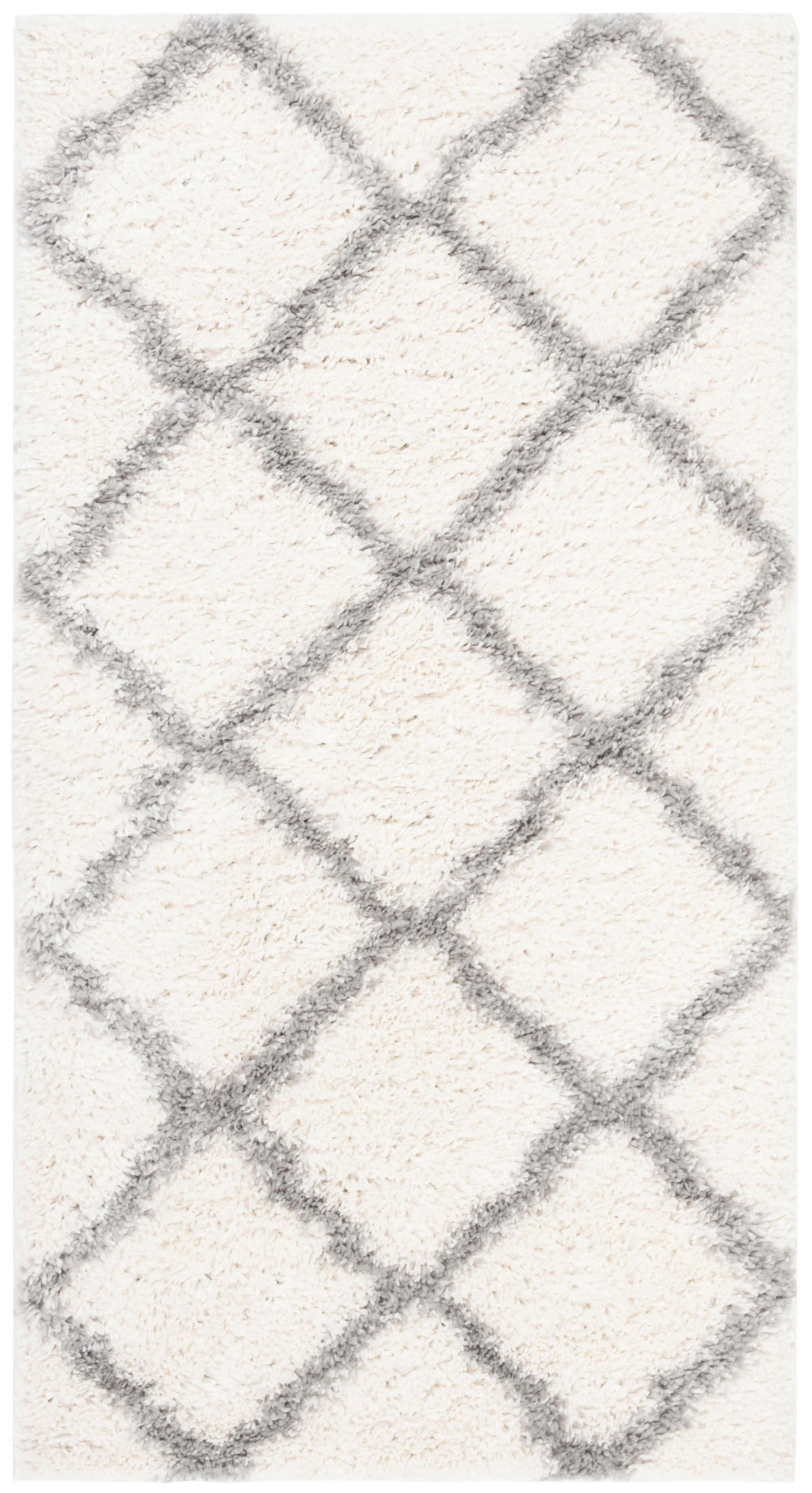 PARMA SHAG - Tapis de salon interieur en crème & gris, 122 x 183 cm
