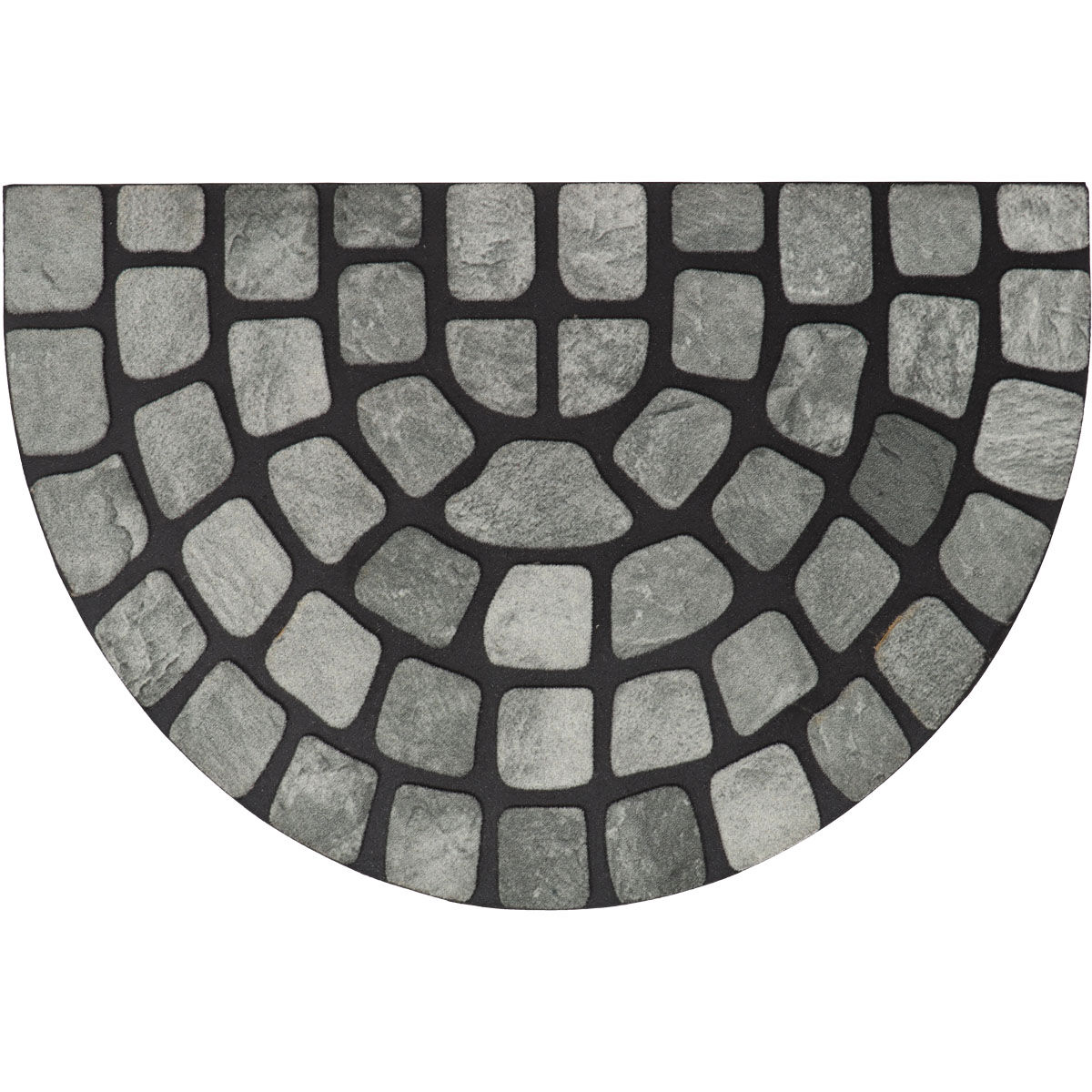 Tapete De Entrada Meia Lua Dalle Cinza 40x60cm