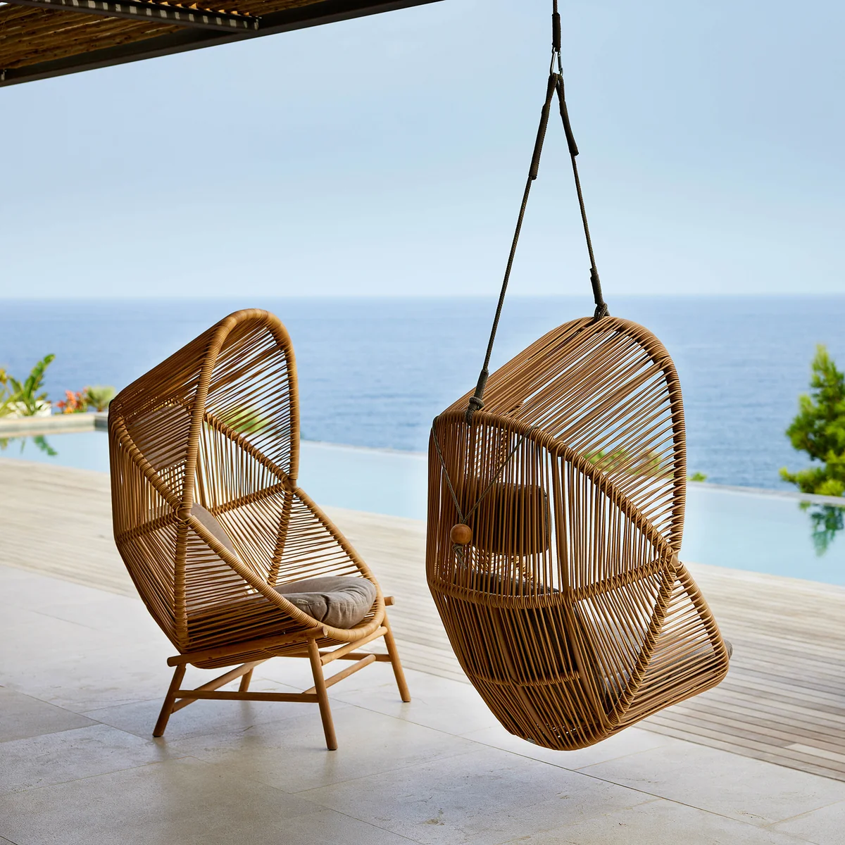 Cane-Line - Hive Highbacksessel Outdoor, natural / taupe