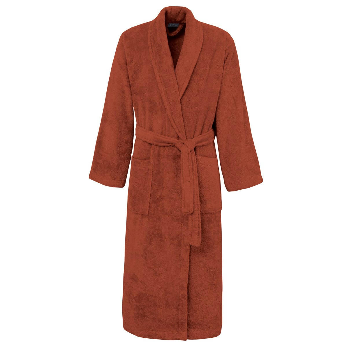 LUXURY - Peignoir de bain mixte col châle en coton 420 g/m² Terracota L