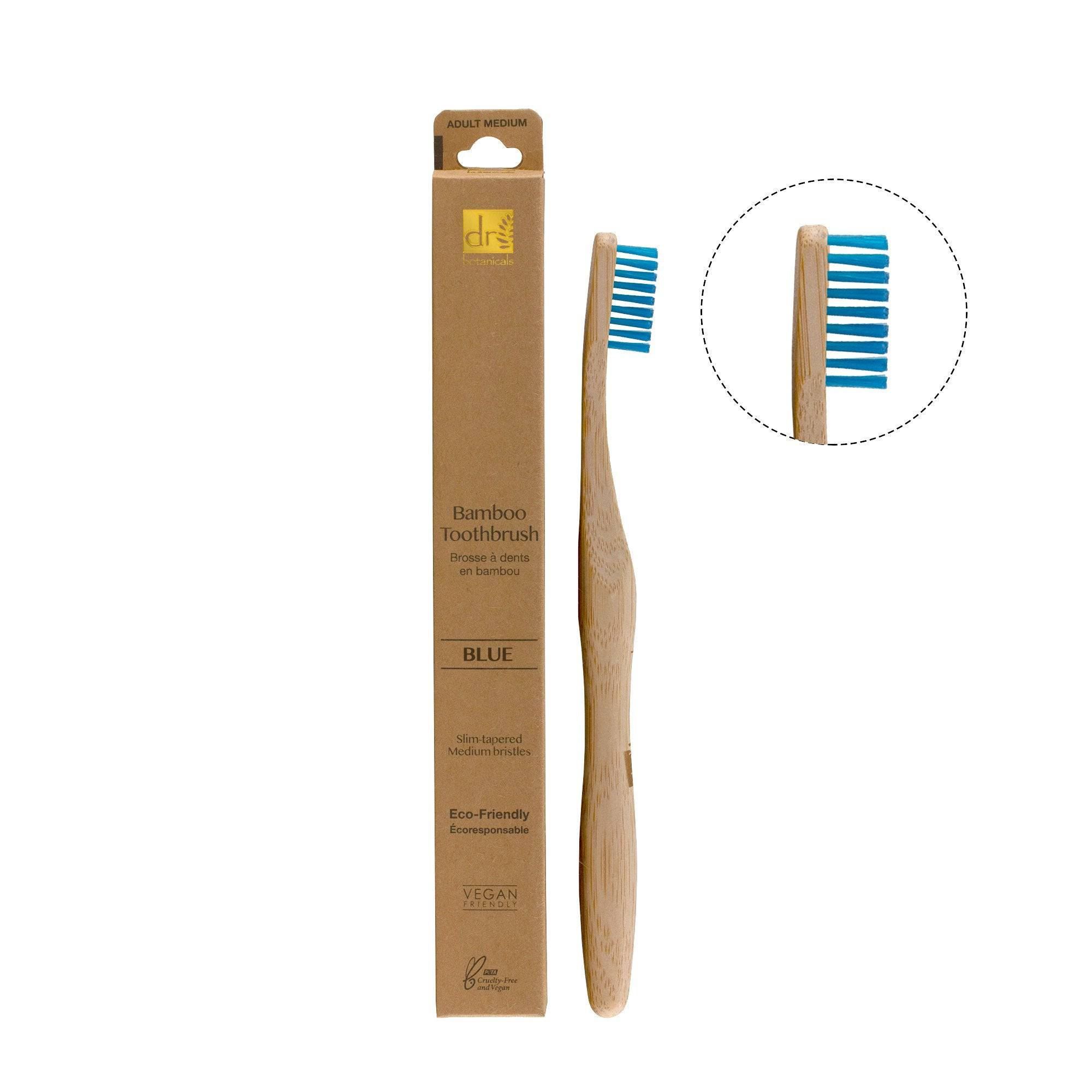 Dr. Botanicals Bamboo Toothbrush Blue x 2 Duo Set