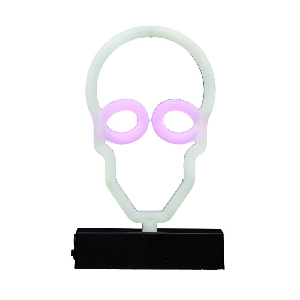Lampe néon Halloween tête de mort 15xH23,5cm