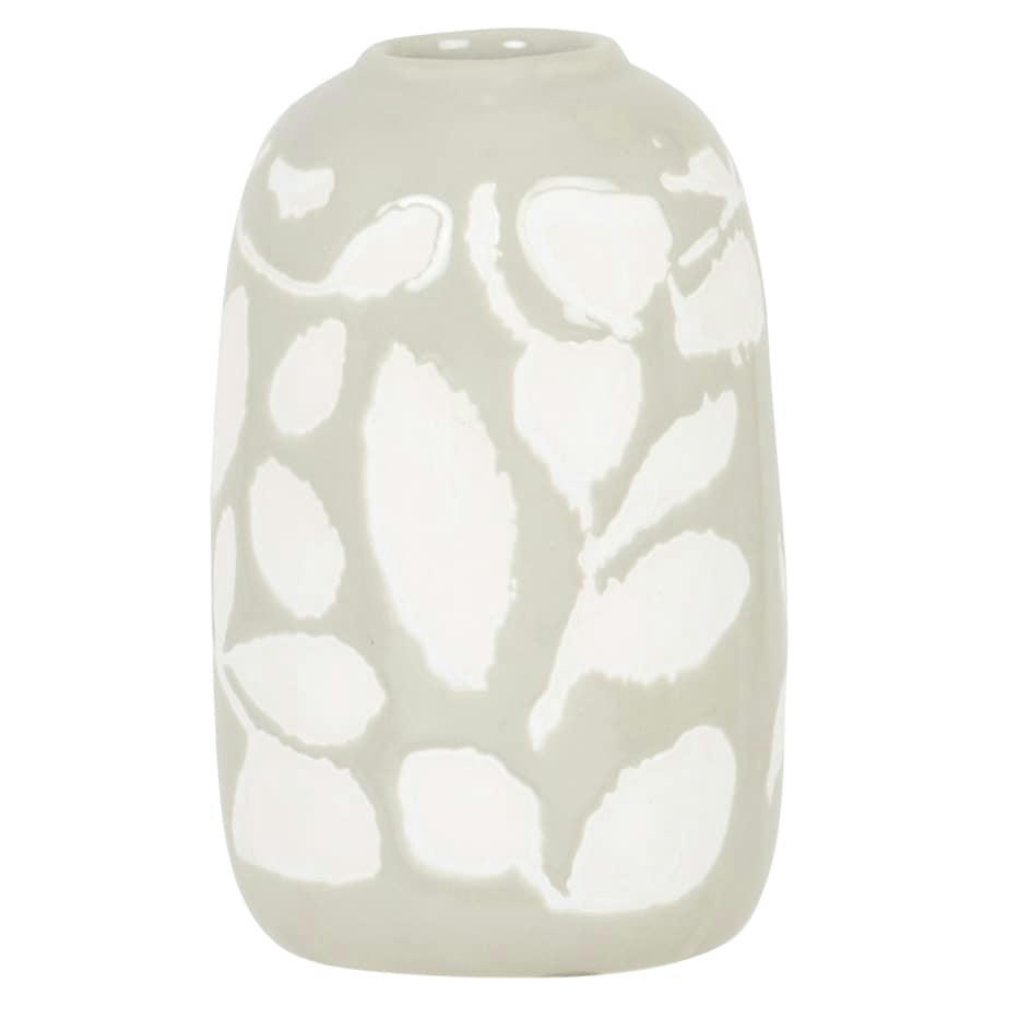 JOSEPH - Vase en grès blanc et beige H12