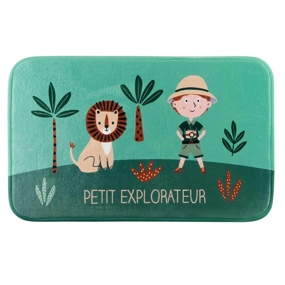LÉO L'EXPLORATEUR - Tapis rectangle aspect velours 45x75cm