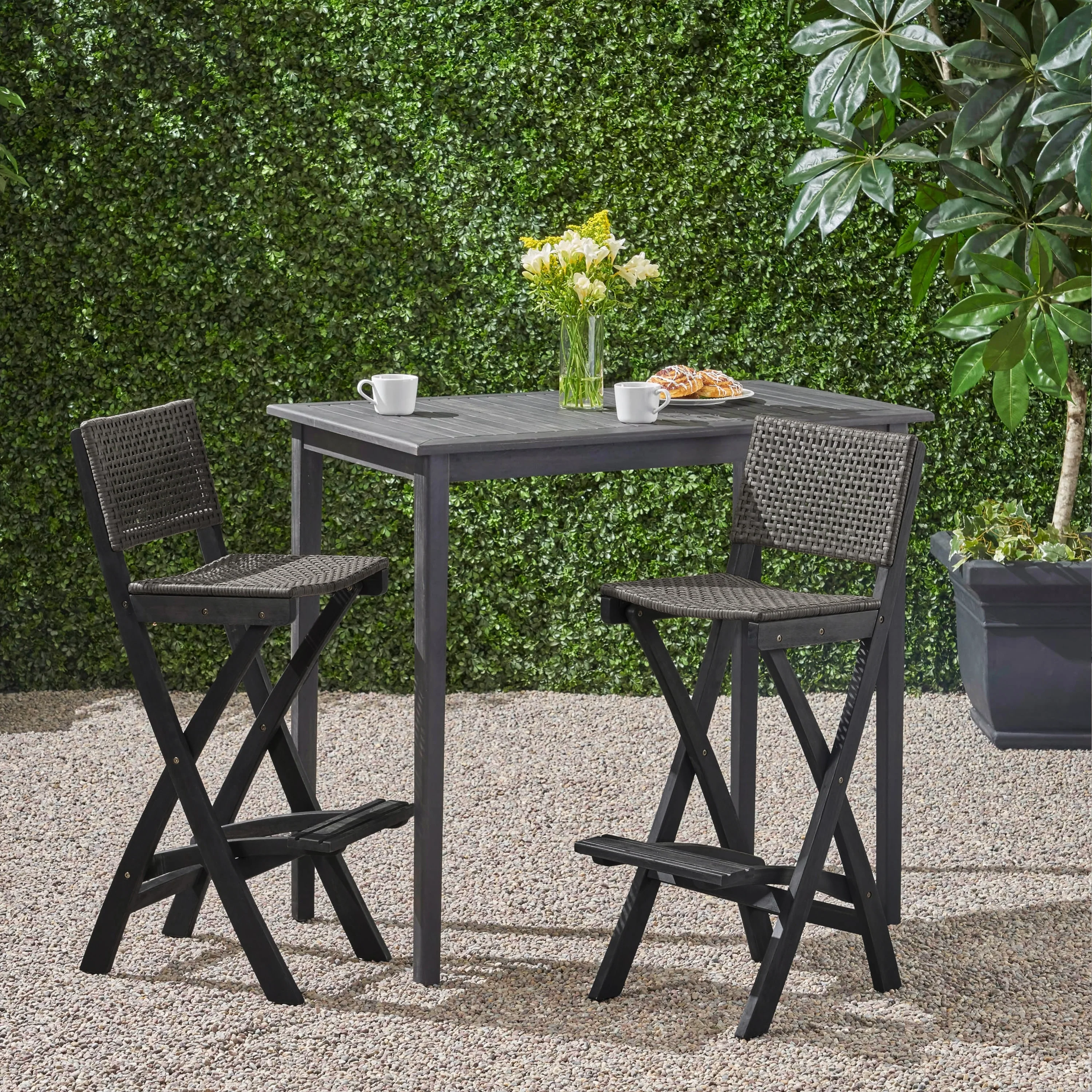 Polaris 45-inch 3-piece Outdoor Bar Table Set by Christopher Knight Home