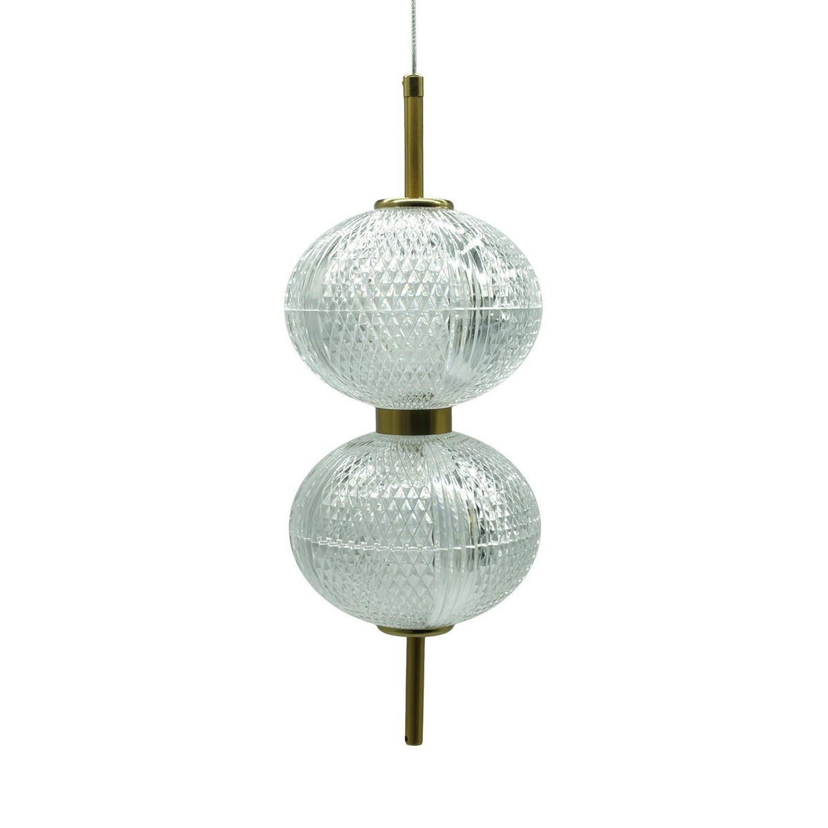 Lampa wisząca Amerilla złoto-przezroczysta LED 2x30W 4000K 3000lm IdeaLED