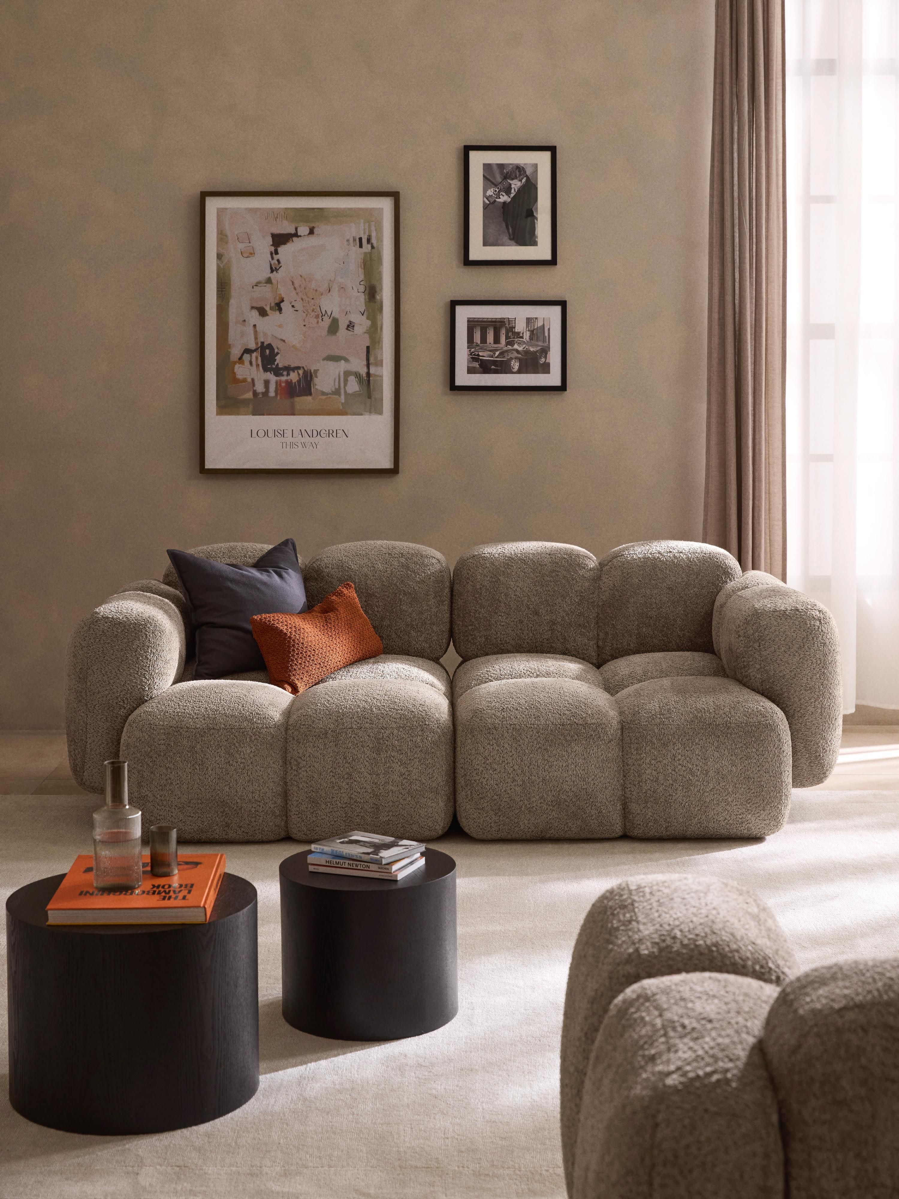 Modulares Sofa Tayla (3-Sitzer) aus Teddy-Bouclé