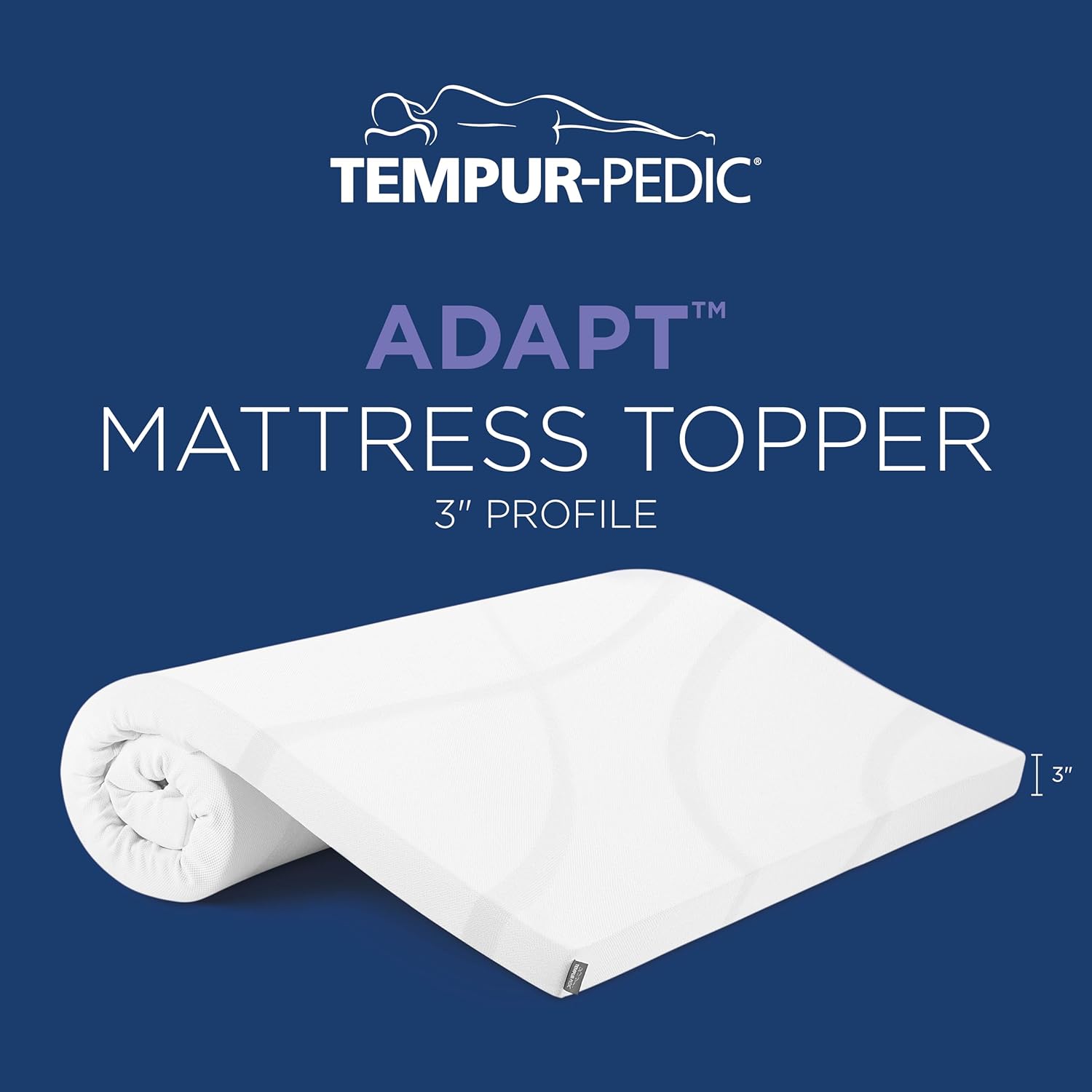 TEMPUR-Adapt (Supreme) 3 Memory Foam Mattress Topper, Queen,White