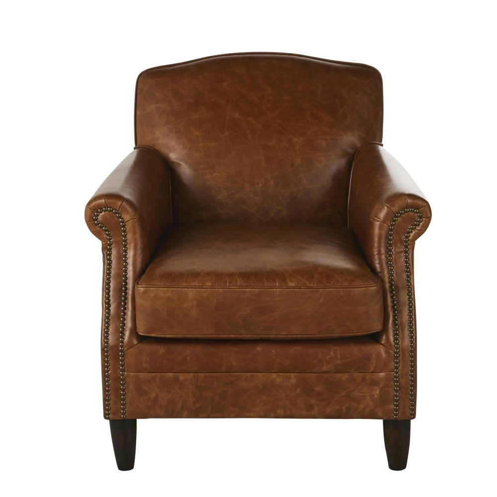 Derby - Fauteuil en cuir marron