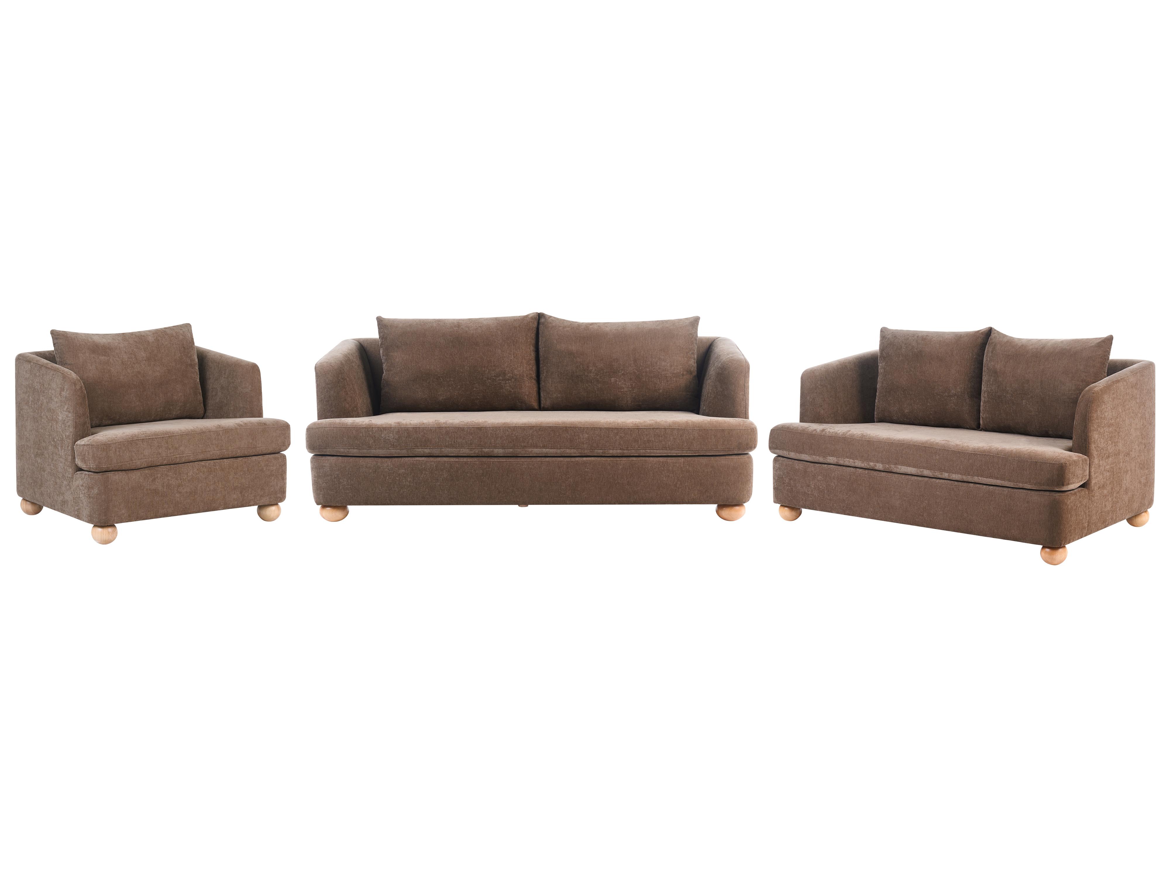 Armchair RATTVIK Chenille Brown