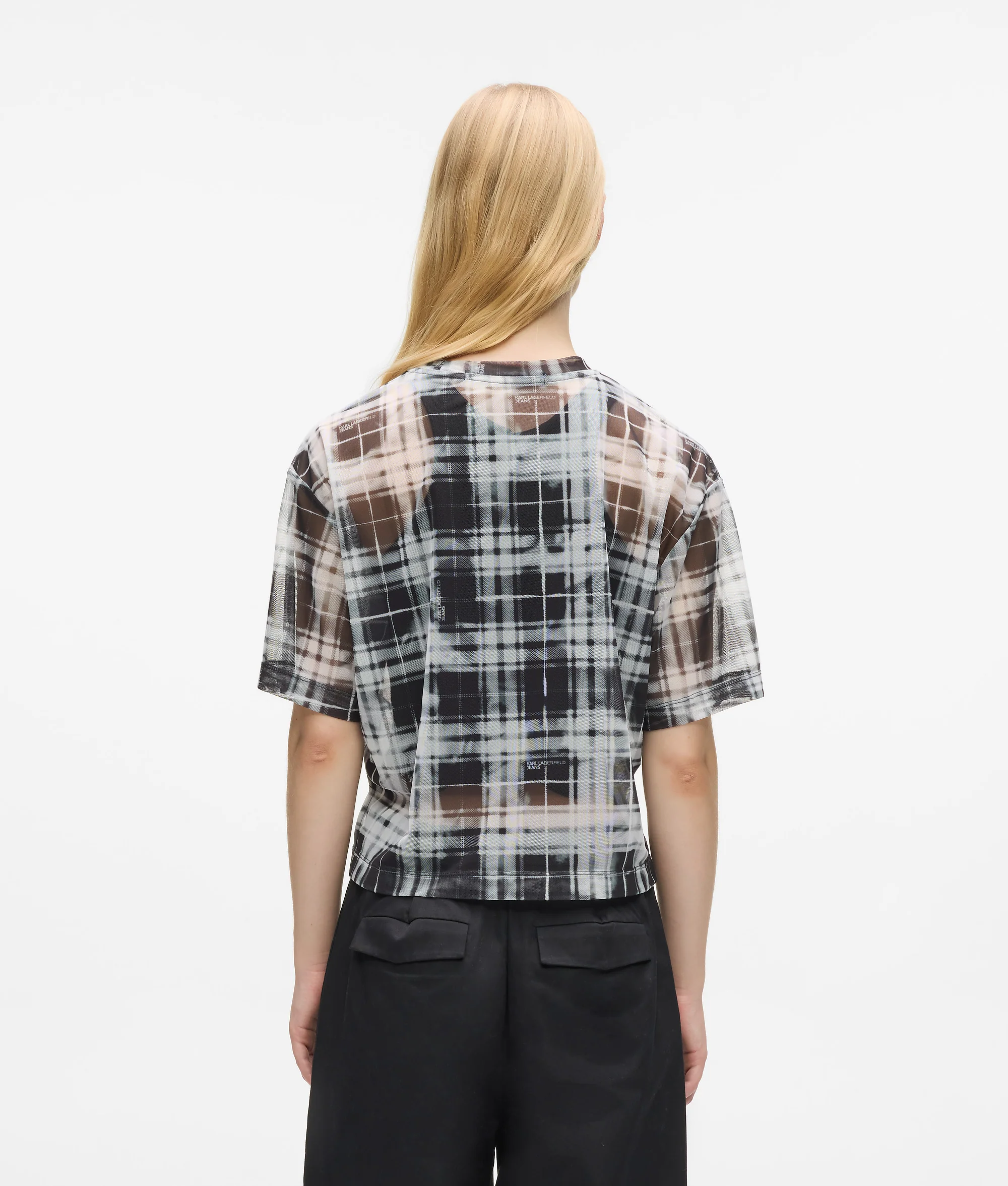 T-shirt en mesh à carreaux