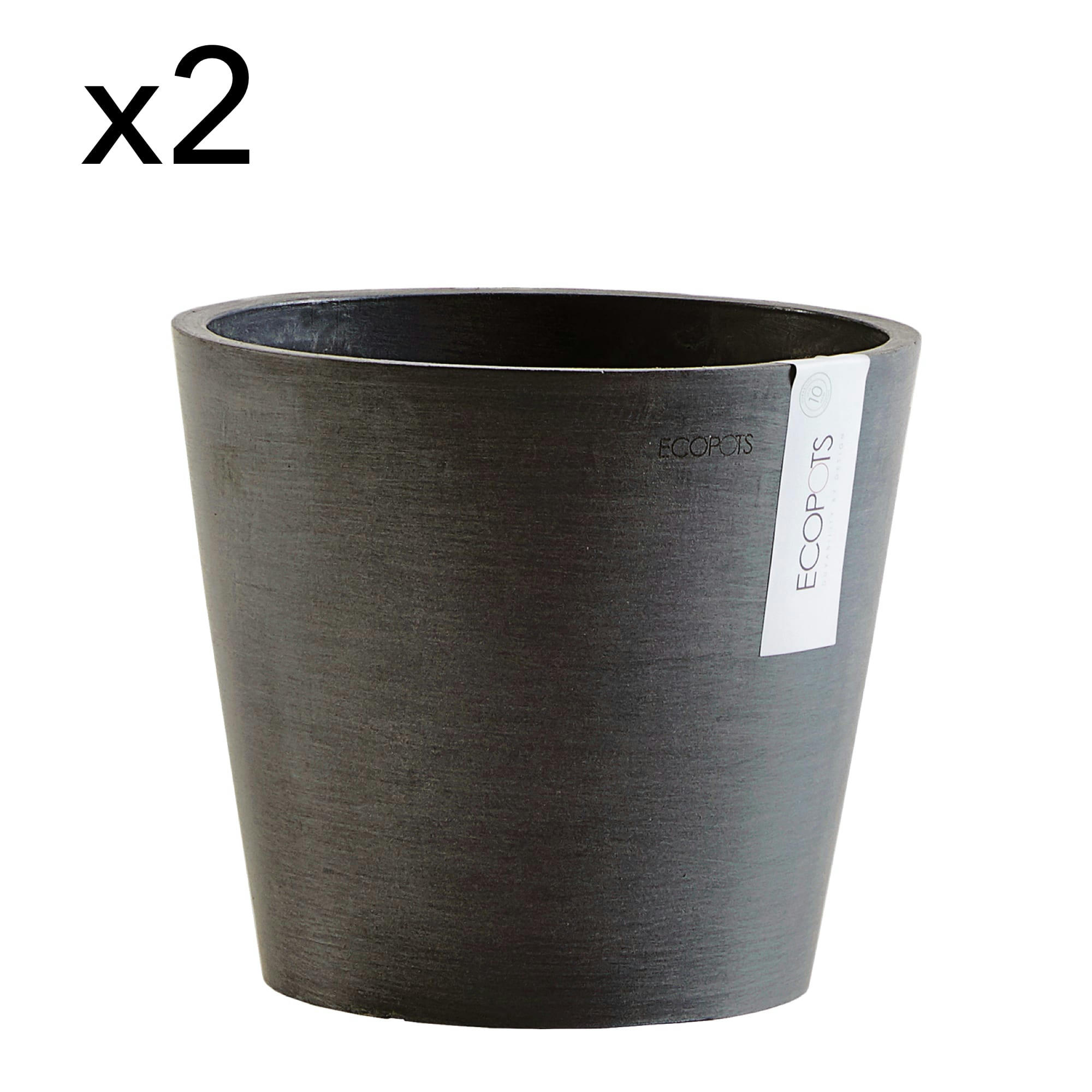 AMSTERDAM - Pots de fleurs bleu gris D20 - lot de 2