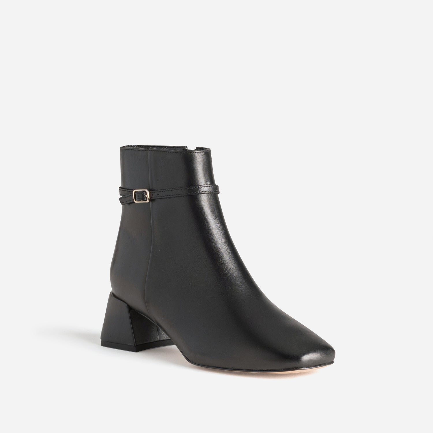 Boots noir cuir fine bride