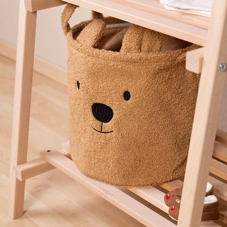 - Panier de rangement Teddy beige (30 x 30 cm)
