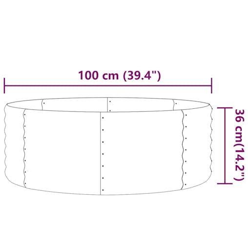 NNEVL Garden Planter Powder-coated Steel 100x100x36 cm Grey