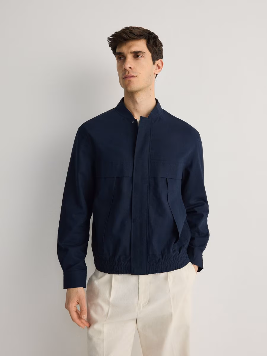 Linen Rich Bomber Jacket
